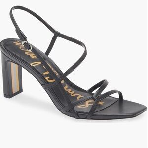 Sam Edelman EMMIE LEATHER STRAPPY HEEL SANDAL Black Size 10